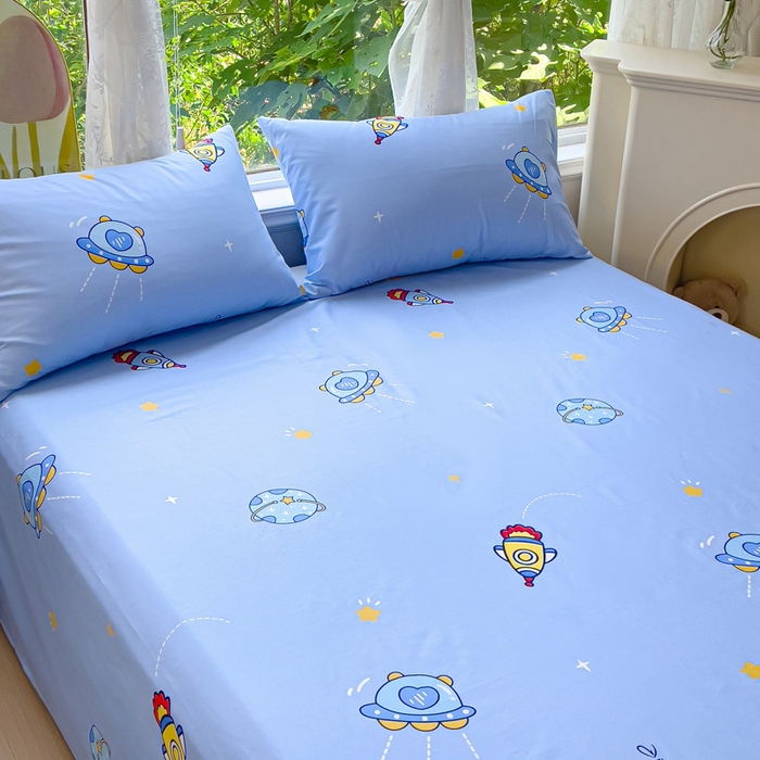 91家纺网 家纺一手货源 找家纺 金鑫汇家纺 2025新款13070全棉好卖花型套件系列-单床单（花型更好卖，面料更厚实，退货率低） 翱翔太空