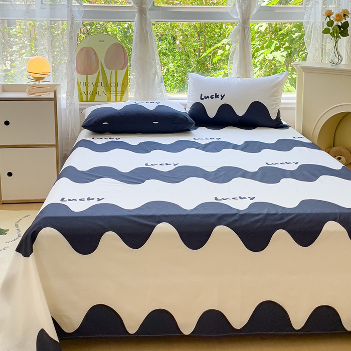 91家纺网 家纺一手货源 找家纺 金鑫汇家纺 2025新款13070全棉好卖花型套件系列-单床单（花型更好卖，面料更厚实，退货率低） 波浪世界