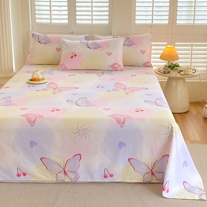 91家纺网 家纺一手货源 找家纺 金鑫汇家纺 2025新款13070全棉好卖花型套件系列-单床单（花型更好卖，面料更厚实，退货率低） 彩蝶飞舞