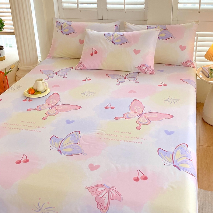 91家纺网 家纺一手货源 找家纺 金鑫汇家纺 2025新款13070全棉好卖花型套件系列-单床单（花型更好卖，面料更厚实，退货率低） 彩蝶飞舞