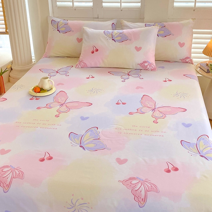 91家纺网 家纺一手货源 找家纺 金鑫汇家纺 2025新款13070全棉好卖花型套件系列-单床单（花型更好卖，面料更厚实，退货率低） 彩蝶飞舞