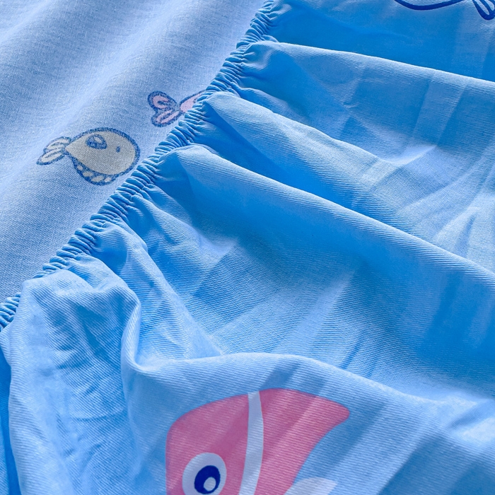 91家纺网 家纺一手货源 找家纺 金鑫汇家纺 2025新款13070全棉好卖花型套件系列-单床笠 海洋世界