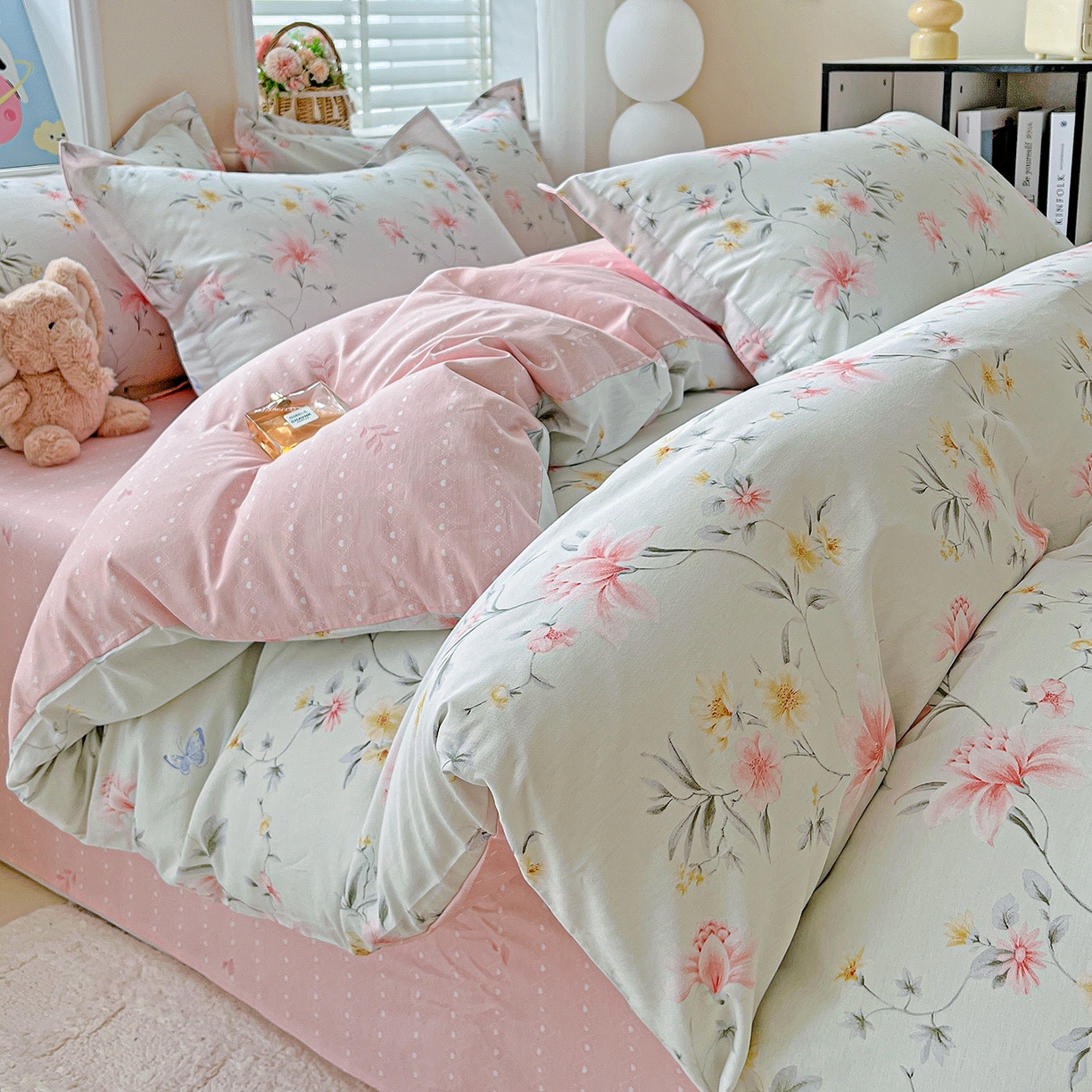 91家纺网 家纺一手货源 找家纺 恩泽2025全棉印花四件套 沐春风