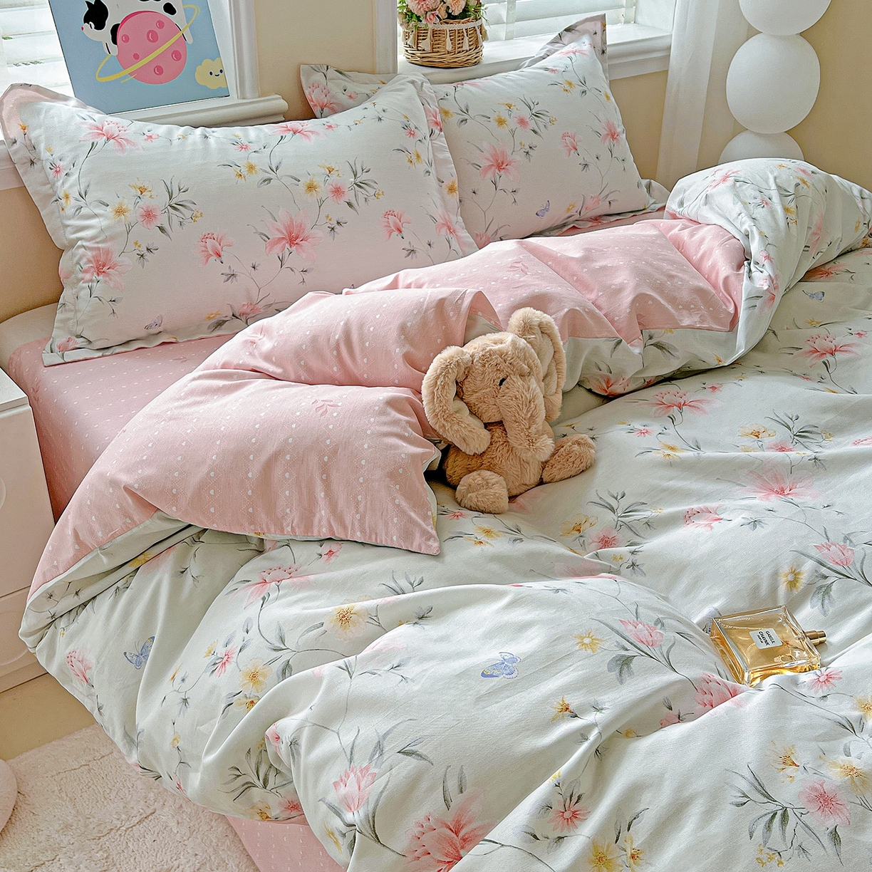 91家纺网 家纺一手货源 找家纺 恩泽2025全棉印花四件套 沐春风