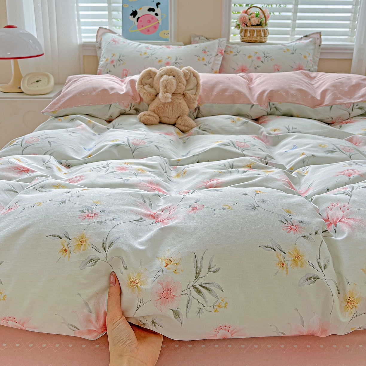 91家纺网 家纺一手货源 找家纺 恩泽2025全棉印花四件套 沐春风