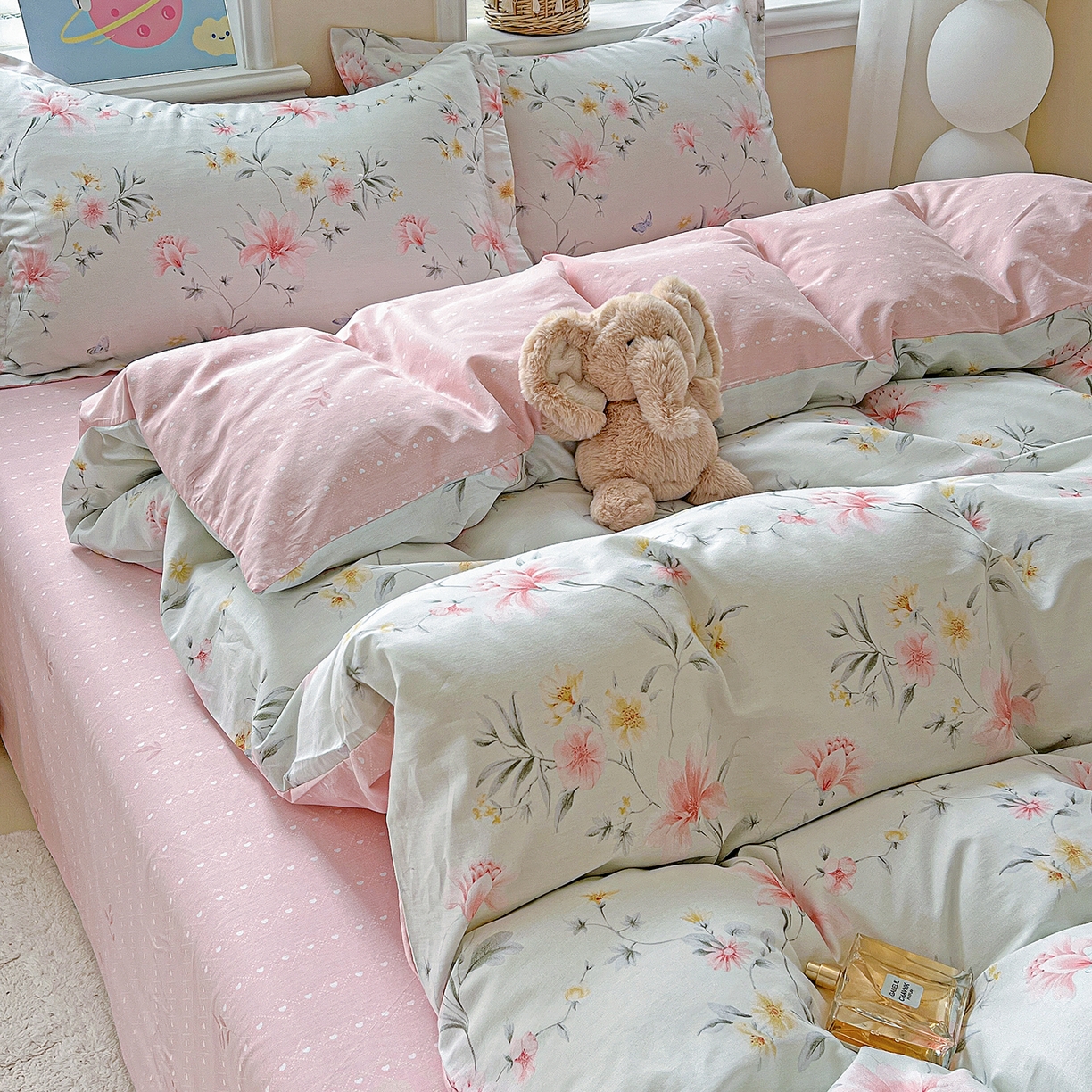 91家纺网 家纺一手货源 找家纺 恩泽2025全棉印花四件套 沐春风