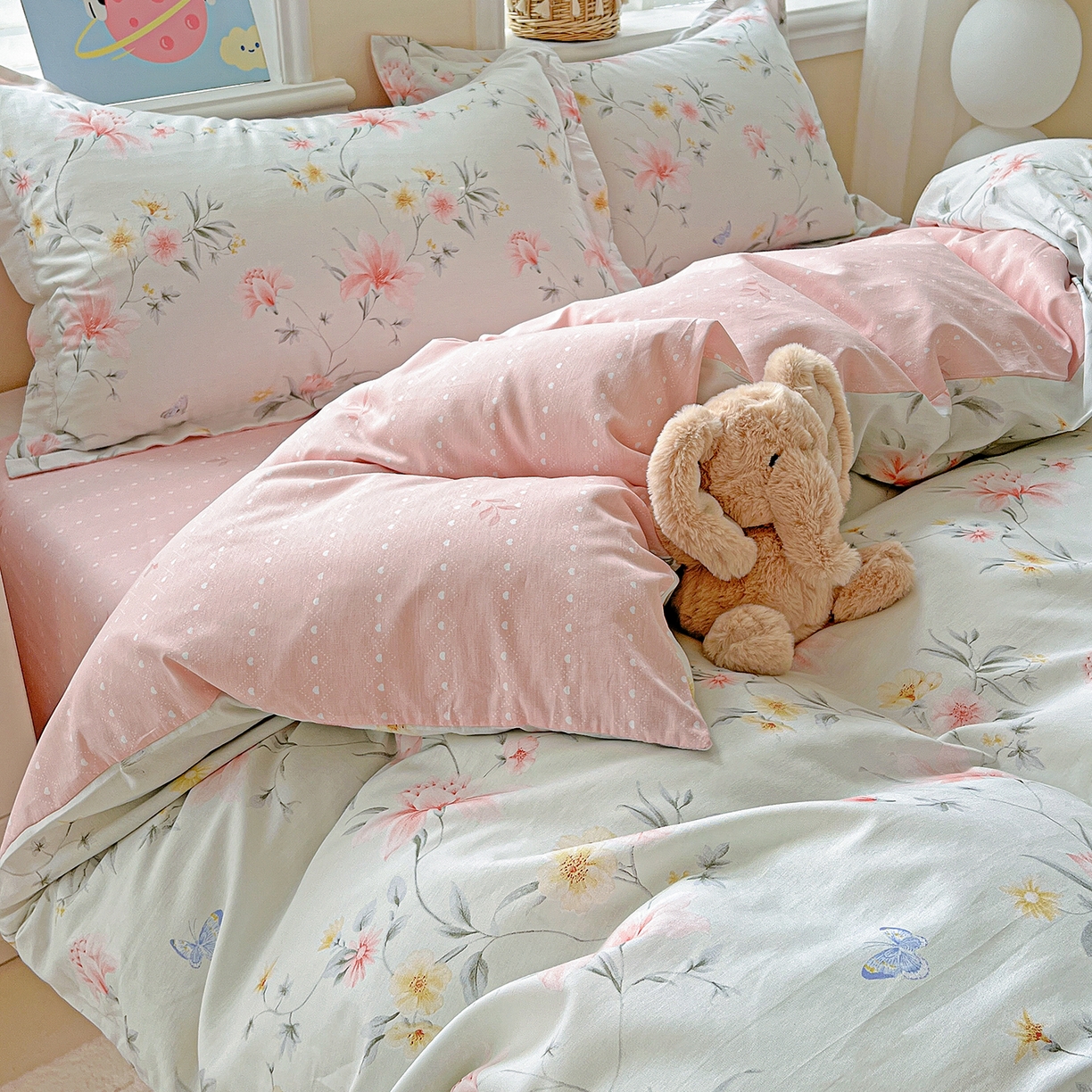 91家纺网 家纺一手货源 找家纺 恩泽2025全棉印花四件套 沐春风