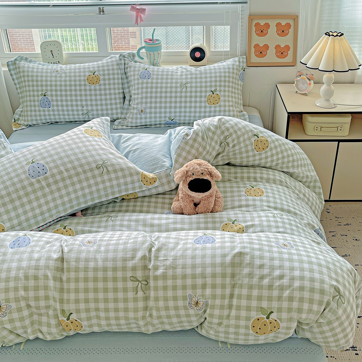 91家纺网 家纺一手货源 找家纺 恩泽2025全棉印花四件套 南瓜小贝