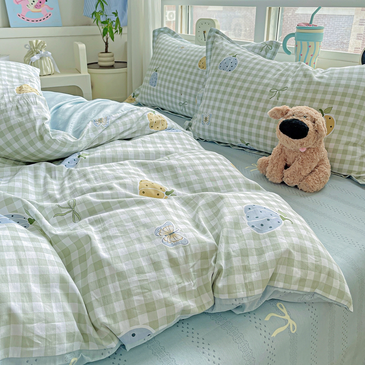 91家纺网 家纺一手货源 找家纺 恩泽2025全棉印花四件套 南瓜小贝