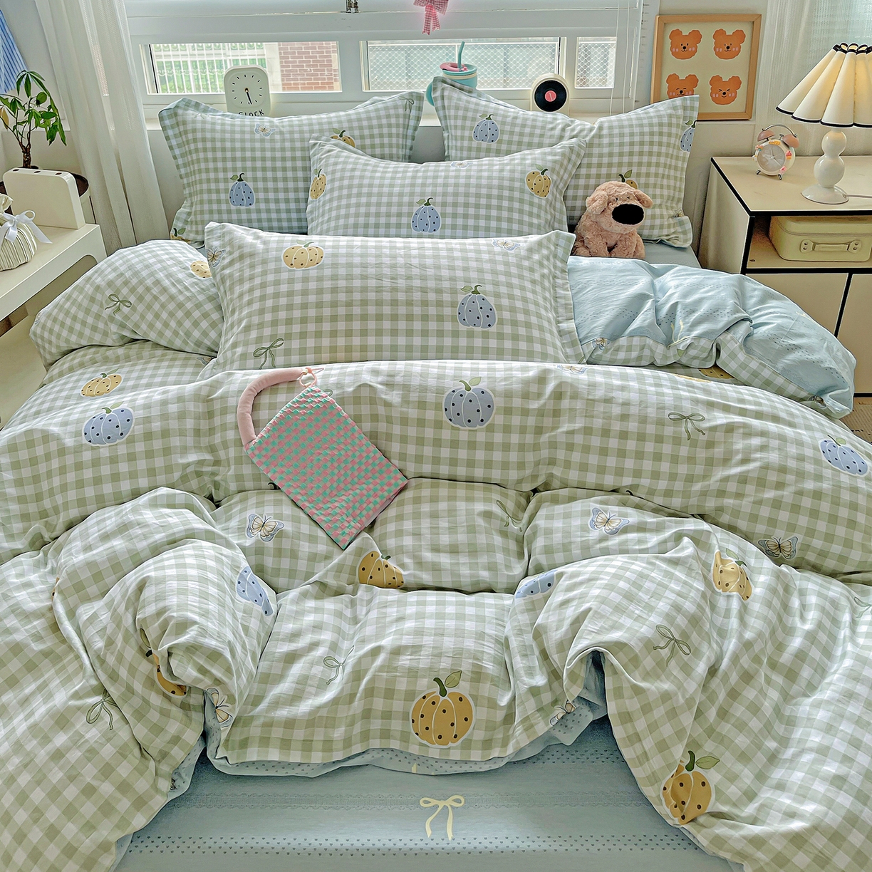 91家纺网 家纺一手货源 找家纺 恩泽2025全棉印花四件套 南瓜小贝