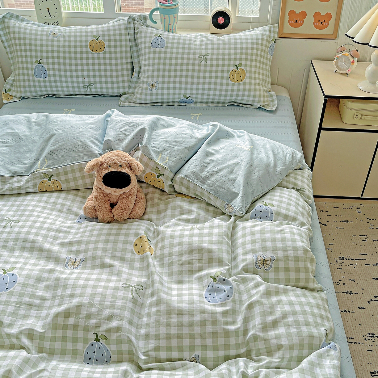 91家纺网 家纺一手货源 找家纺 恩泽2025全棉印花四件套 南瓜小贝