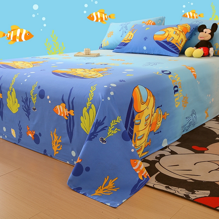 91家纺网 家纺一手货源 找家纺 金鑫汇家纺 2025新款13070全棉好卖花型套件系列-单床单（花型更好卖，面料更厚实，退货率低） 海底探秘