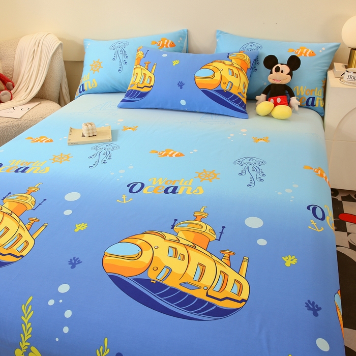 91家纺网 家纺一手货源 找家纺 金鑫汇家纺 2025新款13070全棉好卖花型套件系列-单床单（花型更好卖，面料更厚实，退货率低） 海底探秘