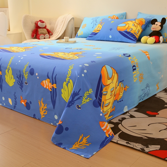 91家纺网 家纺一手货源 找家纺 金鑫汇家纺 2025新款13070全棉好卖花型套件系列-单床单（花型更好卖，面料更厚实，退货率低） 海底探秘