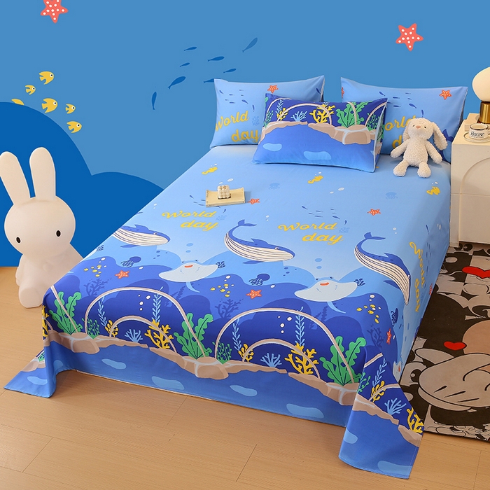 91家纺网 家纺一手货源 找家纺 金鑫汇家纺 2025新款13070全棉好卖花型套件系列-单床单（花型更好卖，面料更厚实，退货率低） 海族馆