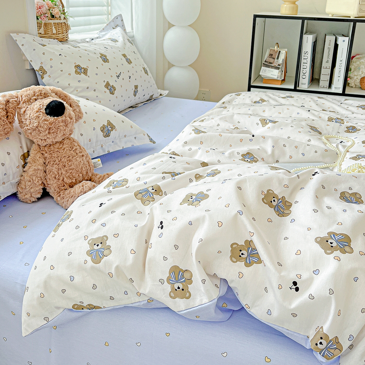 91家纺网 家纺一手货源 找家纺 恩泽2025全棉印花四件套 天使熊