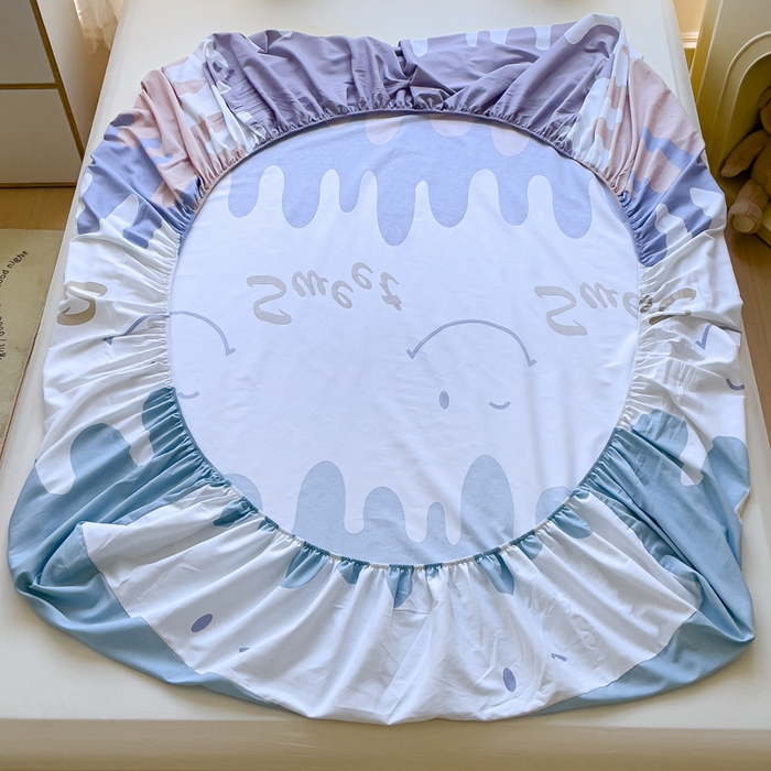 91家纺网 家纺一手货源 找家纺 金鑫汇家纺 2025新款13070全棉好卖花型套件系列-单床笠 奶油粉