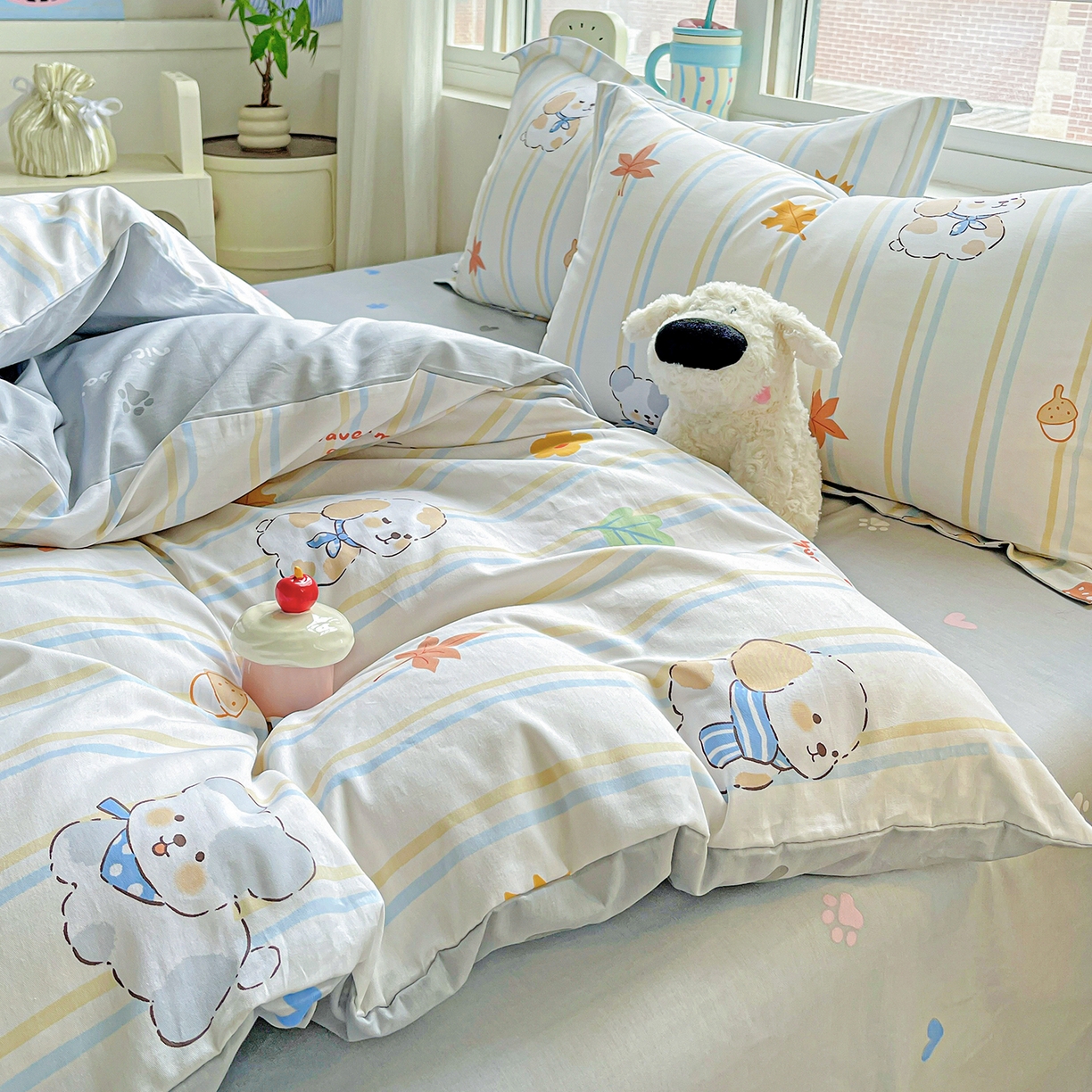 91家纺网 家纺一手货源 找家纺 恩泽2025全棉印花四件套 甜美派