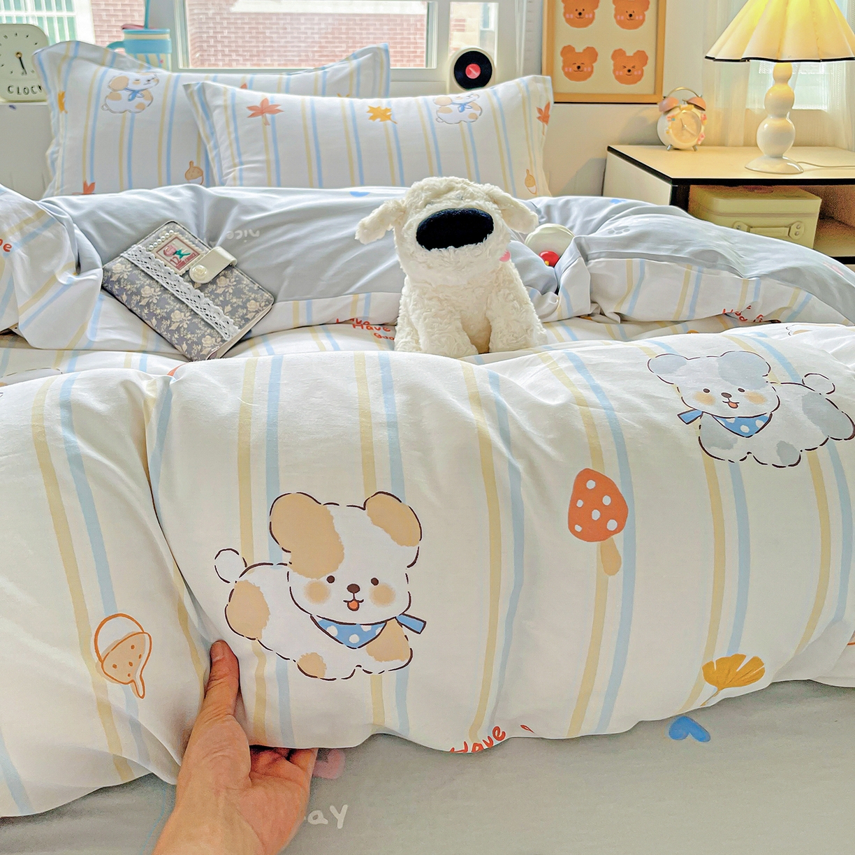 91家纺网 家纺一手货源 找家纺 恩泽2025全棉印花四件套 甜美派