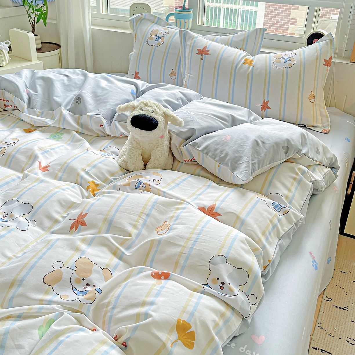 91家纺网 家纺一手货源 找家纺 恩泽2025全棉印花四件套 甜美派