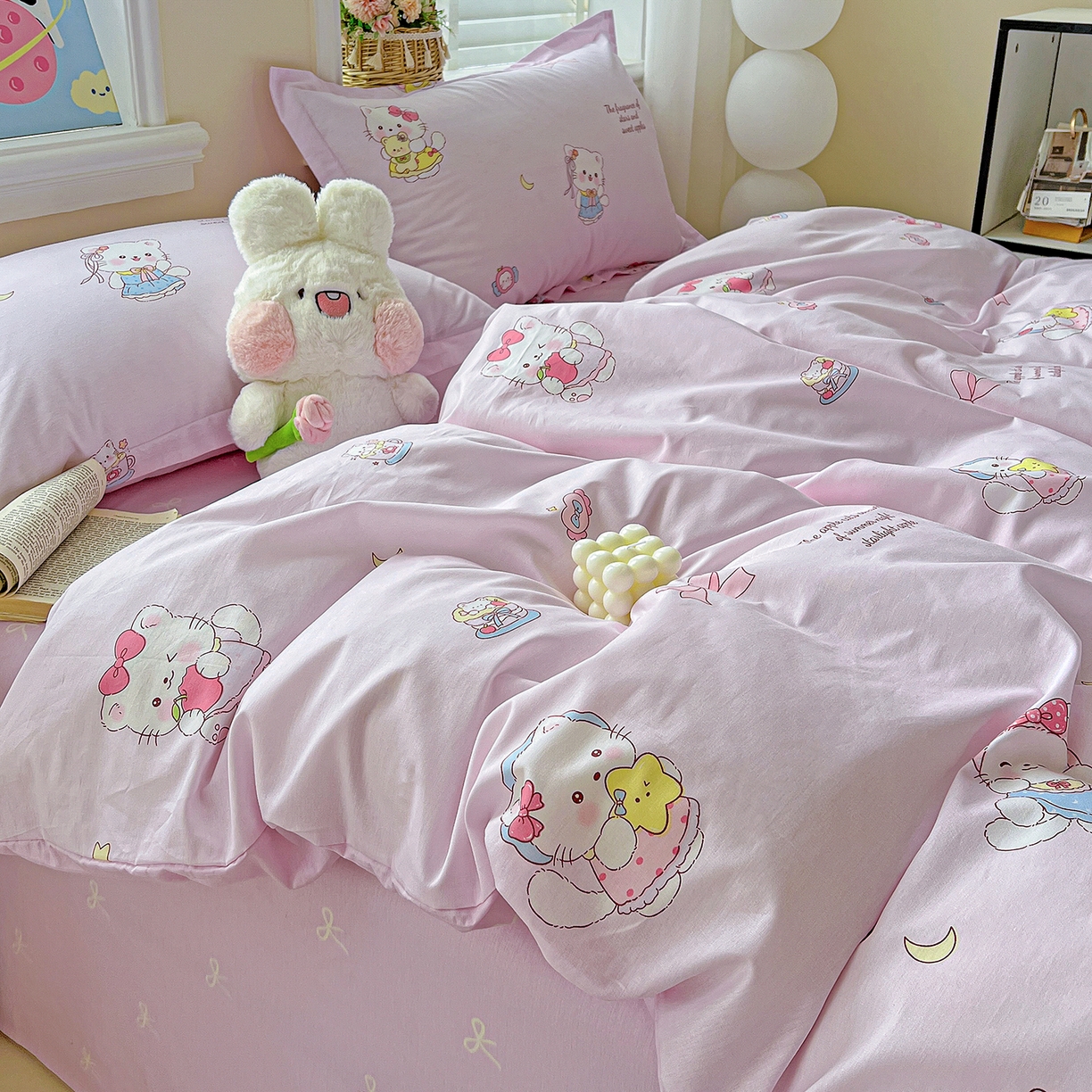 91家纺网 家纺一手货源 找家纺 恩泽2025全棉印花四件套 甜心玩伴