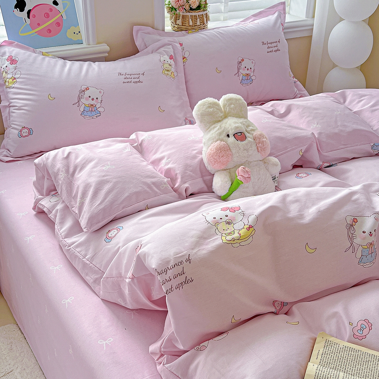 91家纺网 家纺一手货源 找家纺 恩泽2025全棉印花四件套 甜心玩伴