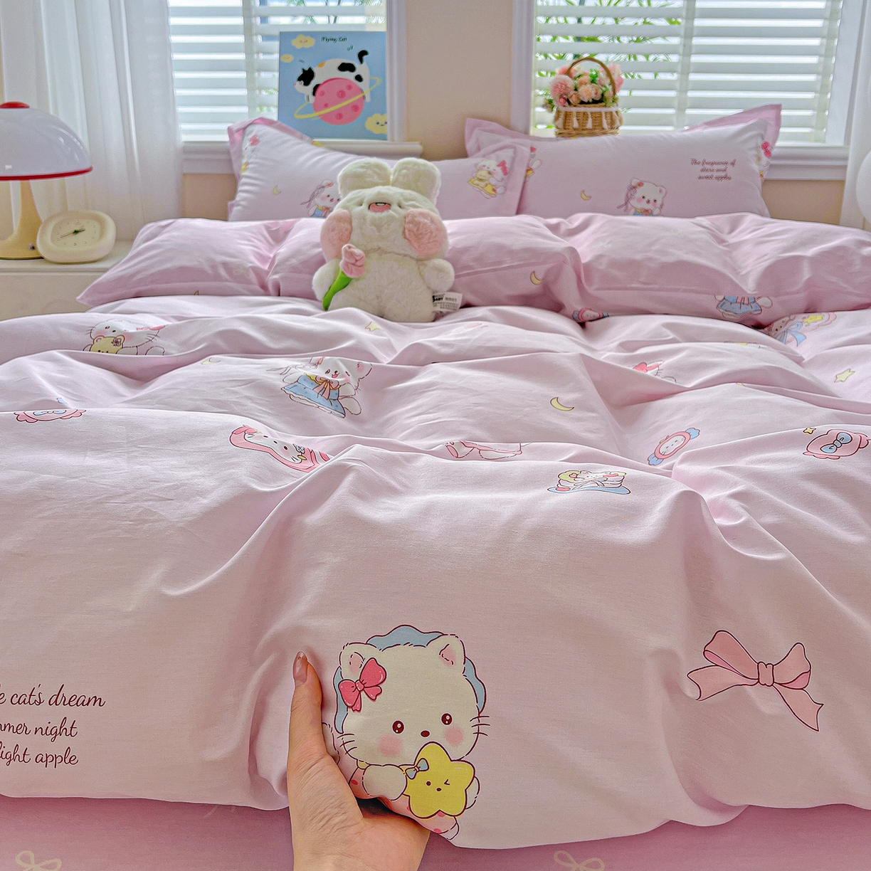 91家纺网 家纺一手货源 找家纺 恩泽2025全棉印花四件套 甜心玩伴