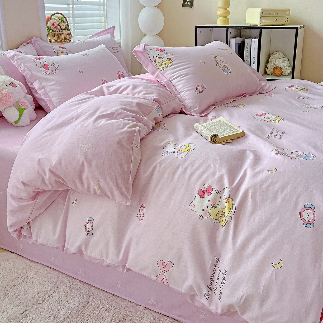 91家纺网 家纺一手货源 找家纺 恩泽2025全棉印花四件套 甜心玩伴