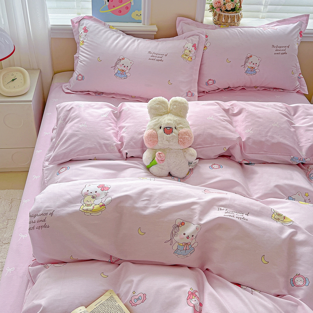 91家纺网 家纺一手货源 找家纺 恩泽2025全棉印花四件套 甜心玩伴