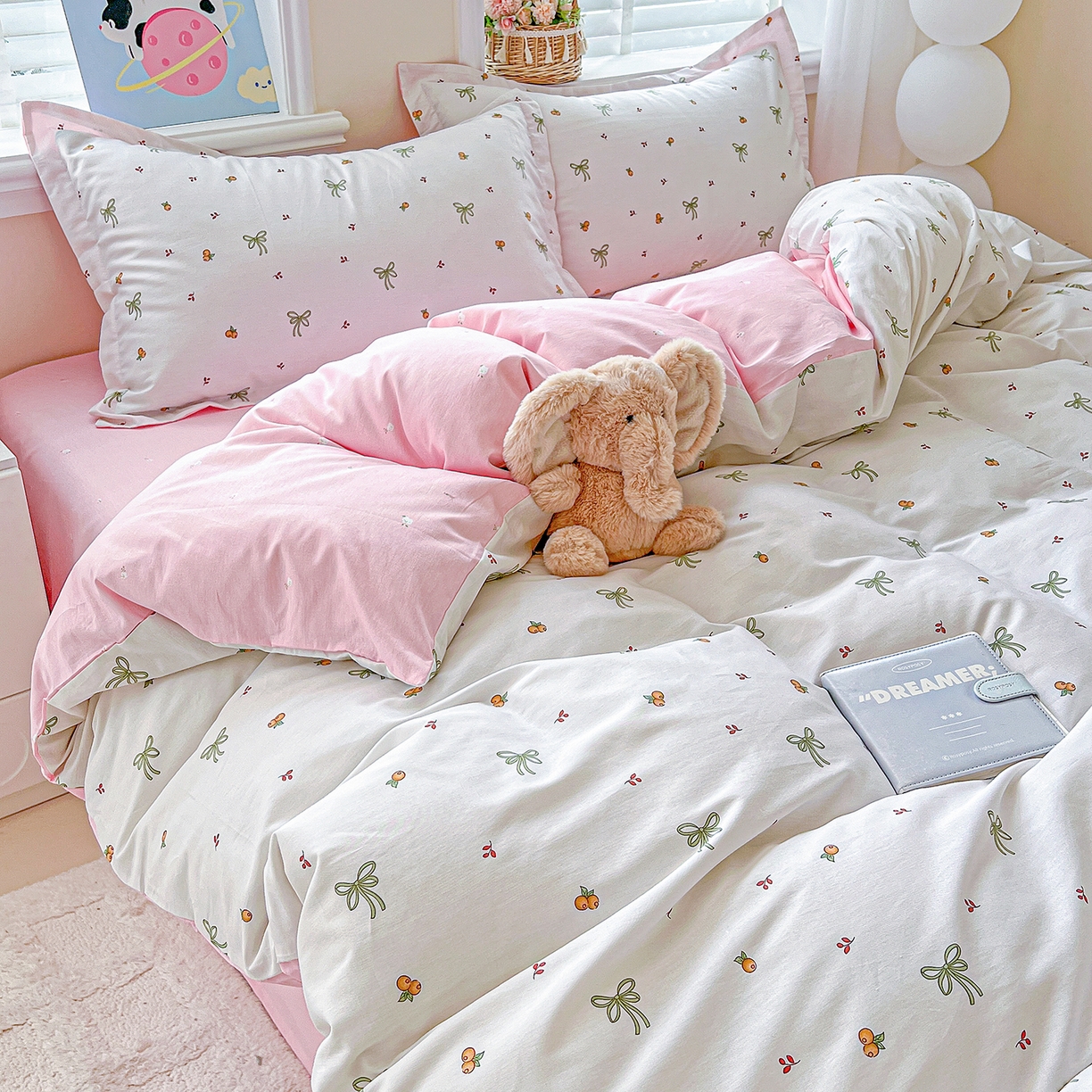 91家纺网 家纺一手货源 找家纺 恩泽2025全棉印花四件套 小清新