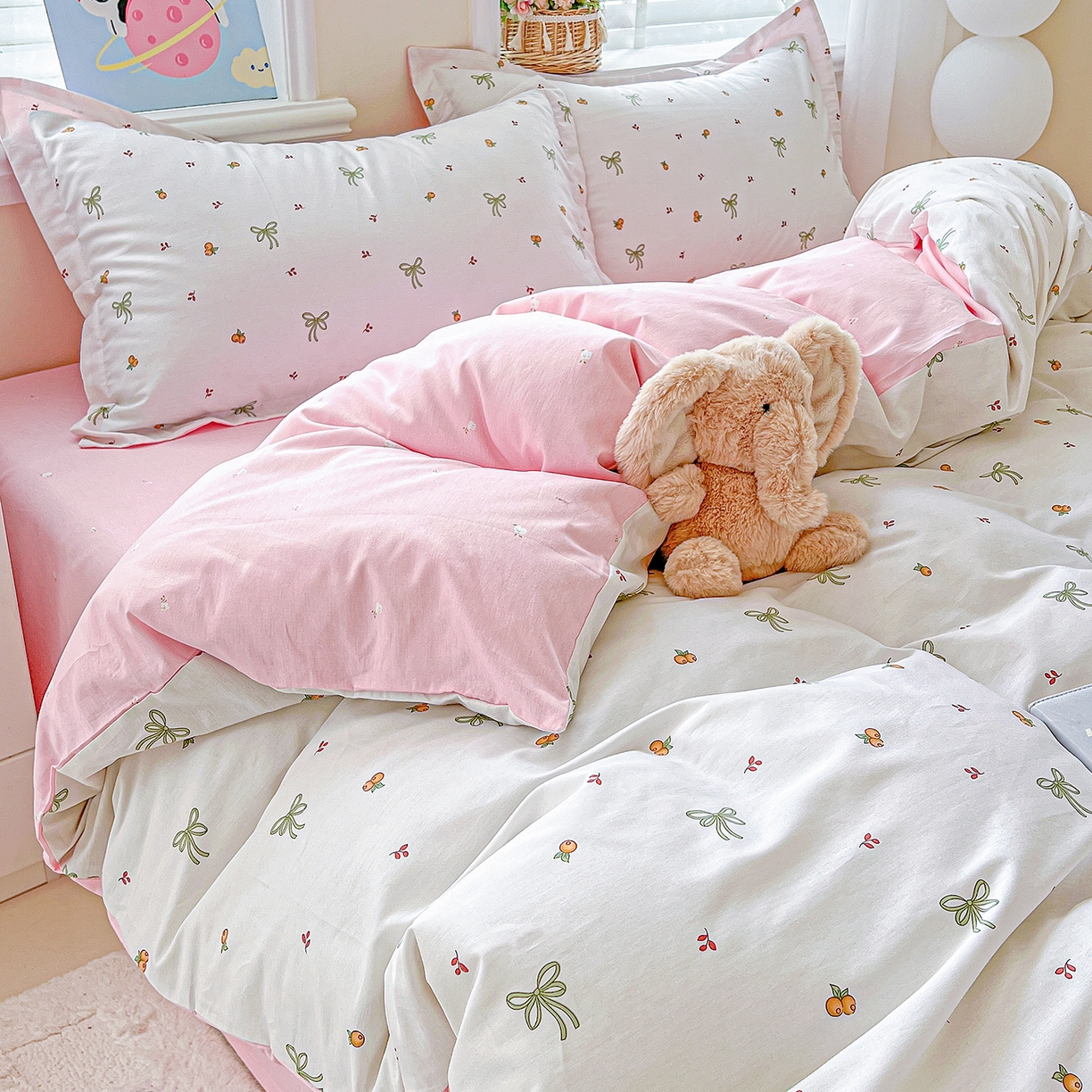 91家纺网 家纺一手货源 找家纺 恩泽2025全棉印花四件套 小清新