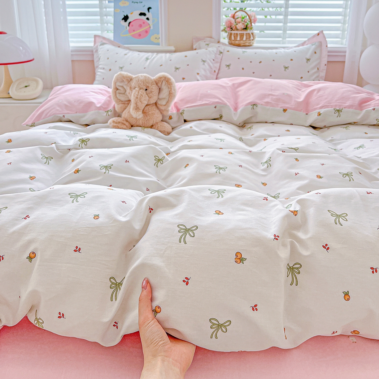 91家纺网 家纺一手货源 找家纺 恩泽2025全棉印花四件套 小清新