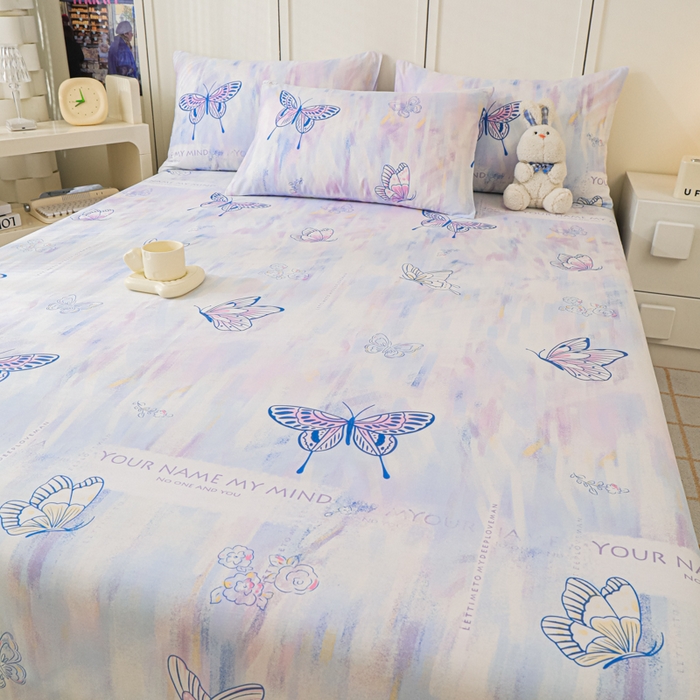 91家纺网 家纺一手货源 找家纺 金鑫汇家纺 2025新款13070全棉好卖花型套件系列-单床单（花型更好卖，面料更厚实，退货率低） 梦蝶