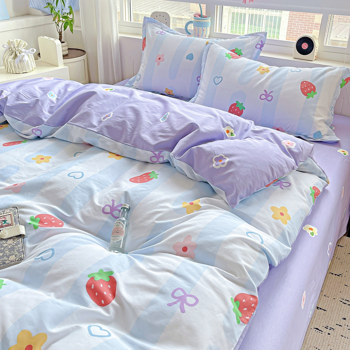 91家纺网 家纺一手货源 找家纺 恩泽2025全棉印花四件套 心之恋