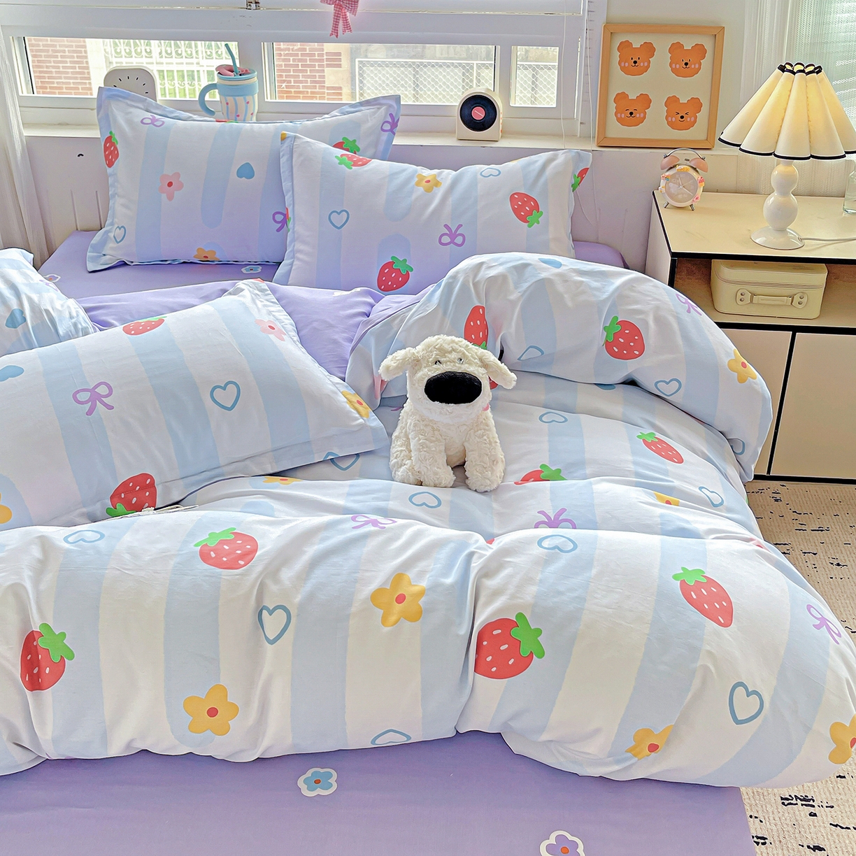 91家纺网 家纺一手货源 找家纺 恩泽2025全棉印花四件套 心之恋