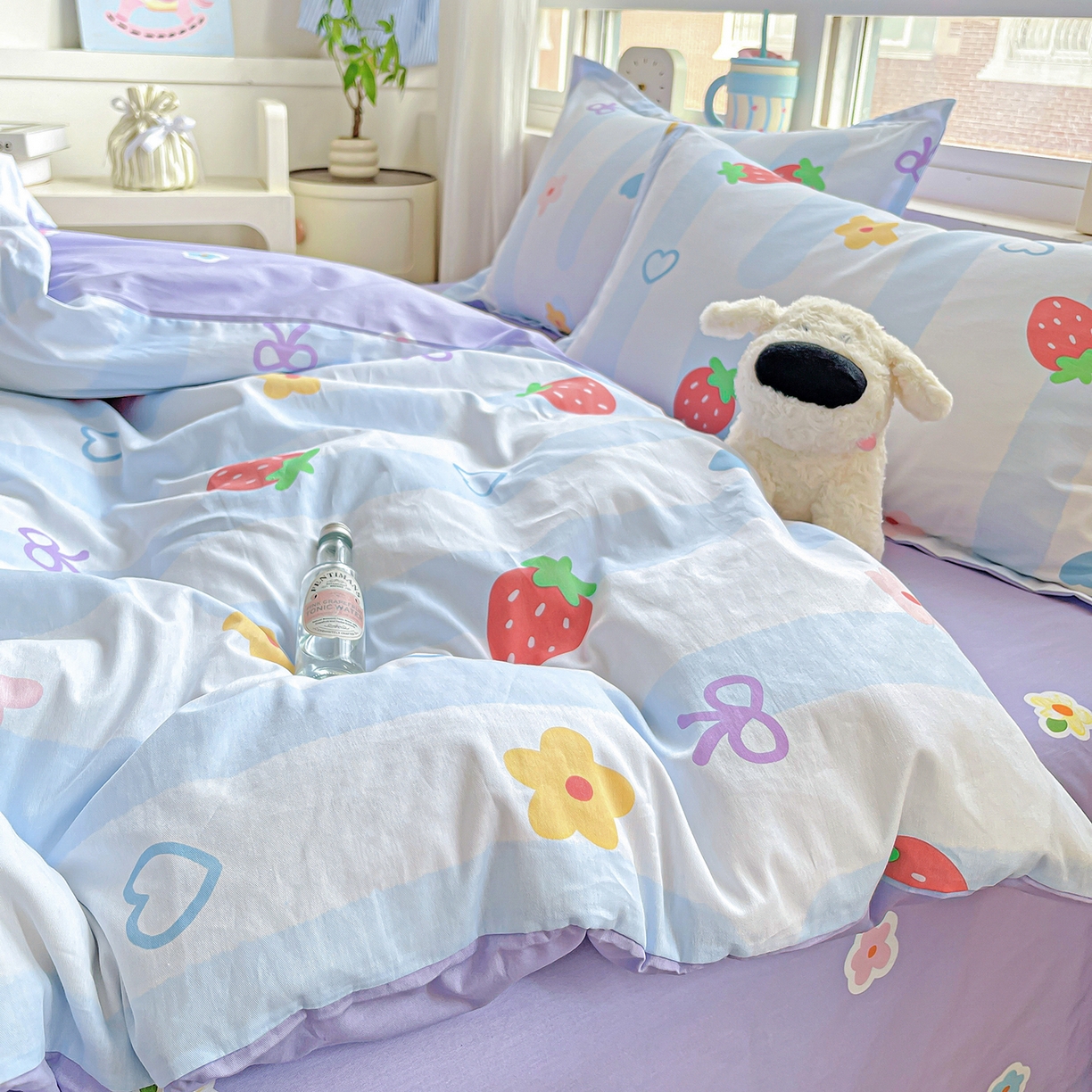 91家纺网 家纺一手货源 找家纺 恩泽2025全棉印花四件套 心之恋