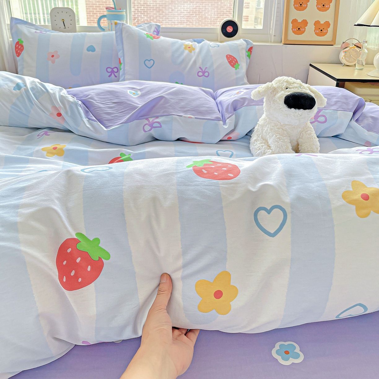 91家纺网 家纺一手货源 找家纺 恩泽2025全棉印花四件套 心之恋