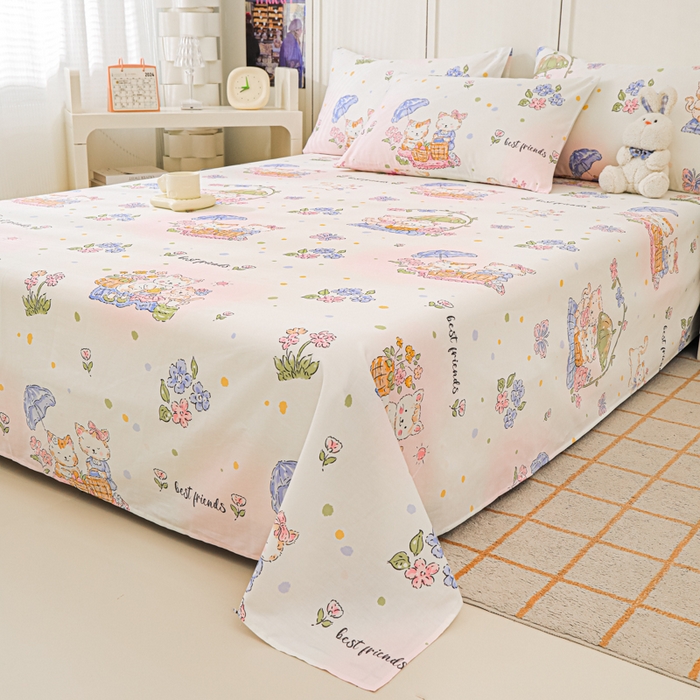 91家纺网 家纺一手货源 找家纺 金鑫汇家纺 2025新款13070全棉好卖花型套件系列-单床单（花型更好卖，面料更厚实，退货率低） 喵喵日记