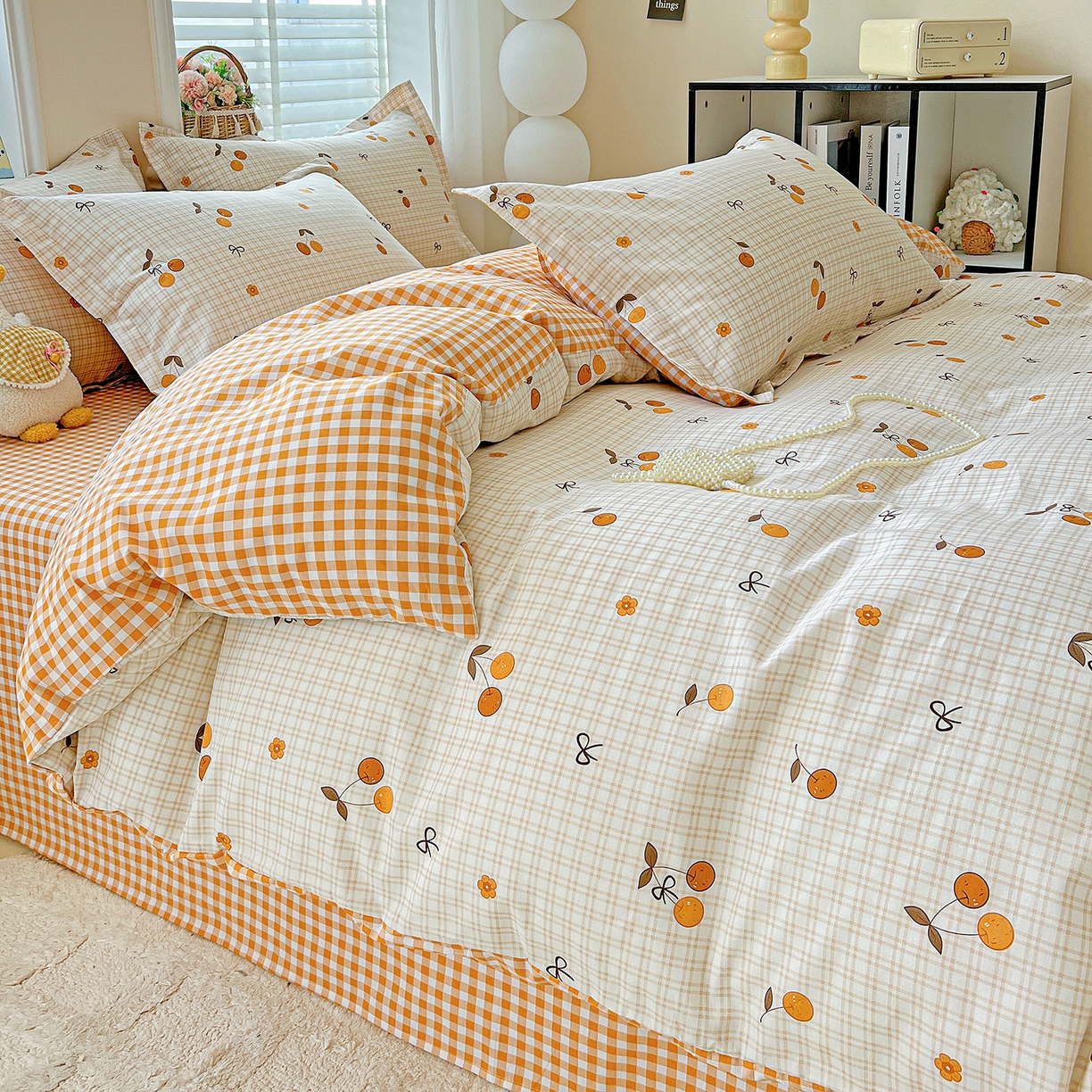 91家纺网 家纺一手货源 找家纺 恩泽2025全棉印花四件套 樱桃