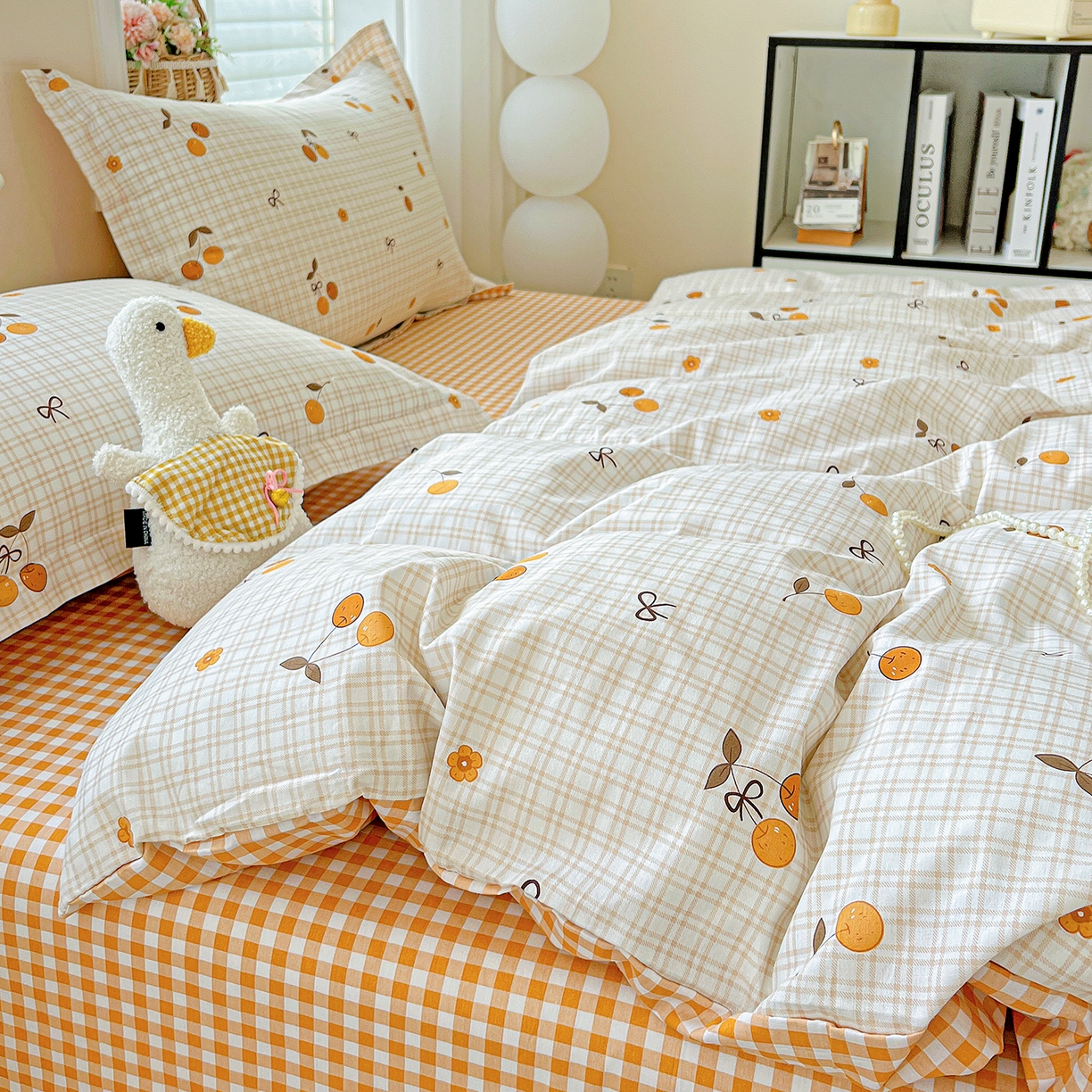 91家纺网 家纺一手货源 找家纺 恩泽2025全棉印花四件套 樱桃