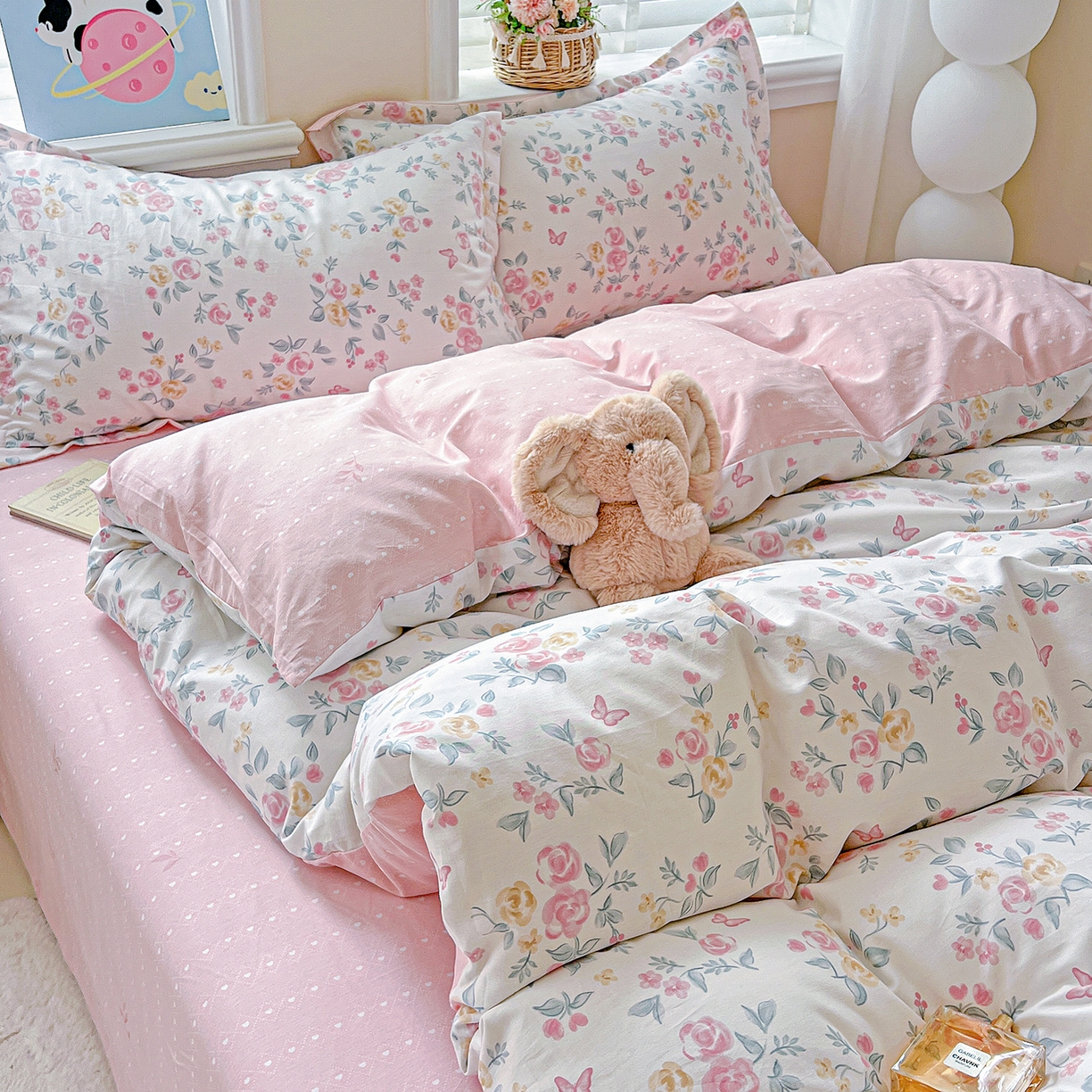 91家纺网 家纺一手货源 找家纺 恩泽2025全棉印花四件套 遇见浪漫