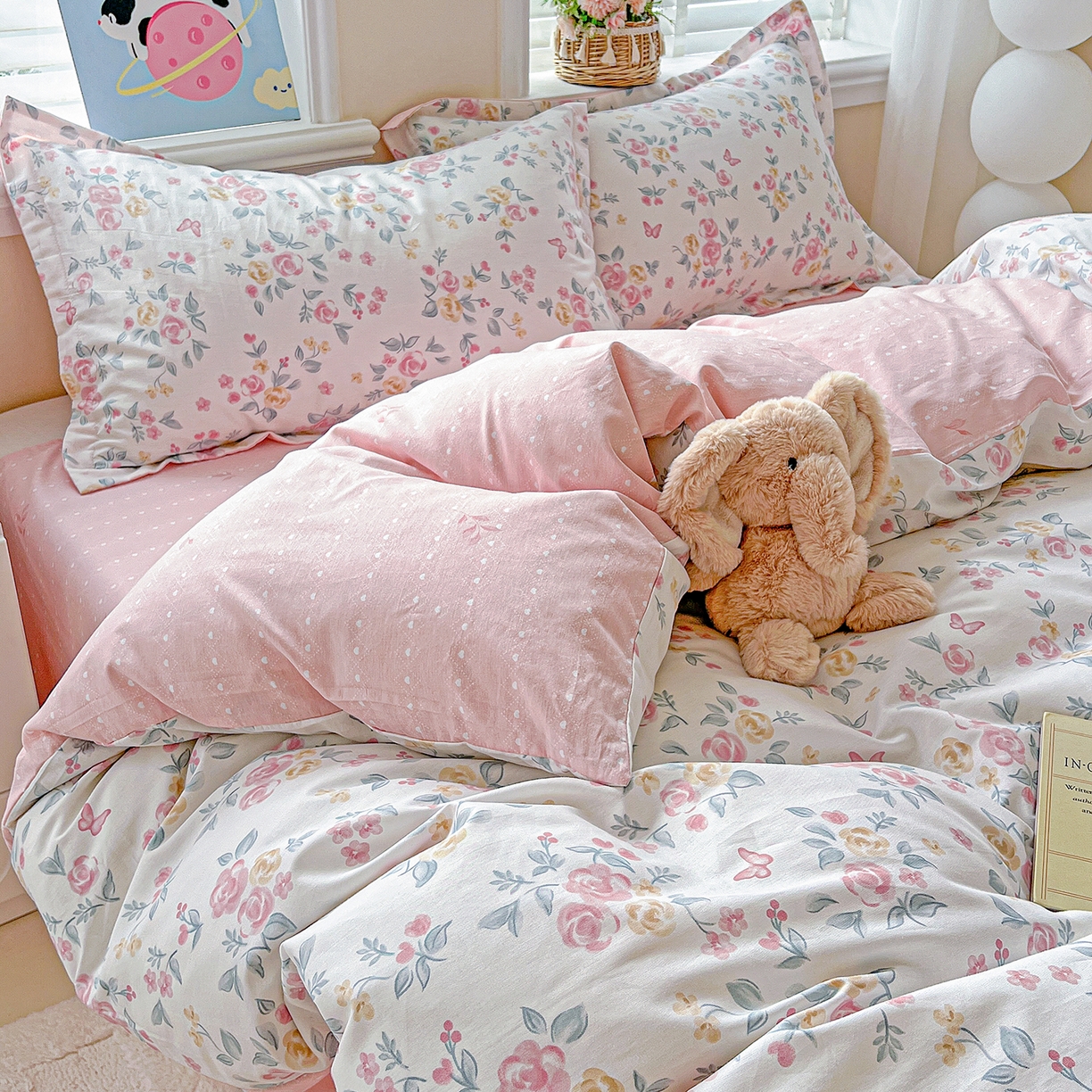 91家纺网 家纺一手货源 找家纺 恩泽2025全棉印花四件套 遇见浪漫