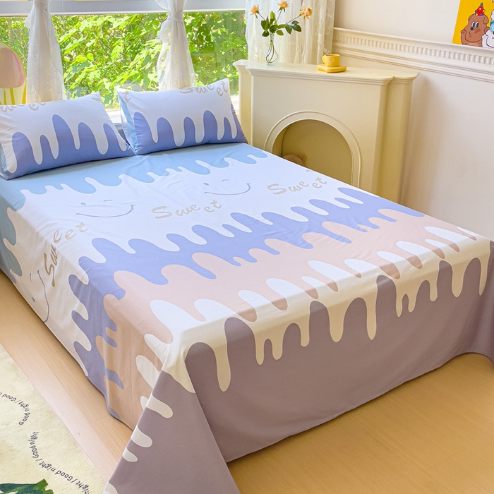 91家纺网 家纺一手货源 找家纺 金鑫汇家纺 2025新款13070全棉好卖花型套件系列-单床单（花型更好卖，面料更厚实，退货率低） 奶油粉