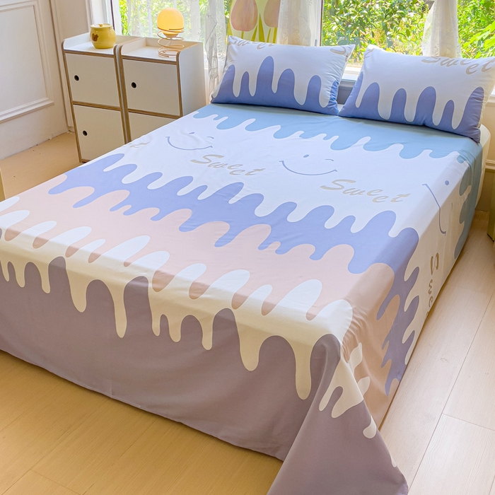 91家纺网 家纺一手货源 找家纺 金鑫汇家纺 2025新款13070全棉好卖花型套件系列-单床单（花型更好卖，面料更厚实，退货率低） 奶油粉