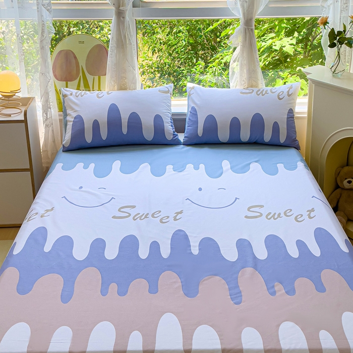 91家纺网 家纺一手货源 找家纺 金鑫汇家纺 2025新款13070全棉好卖花型套件系列-单床单（花型更好卖，面料更厚实，退货率低） 奶油粉