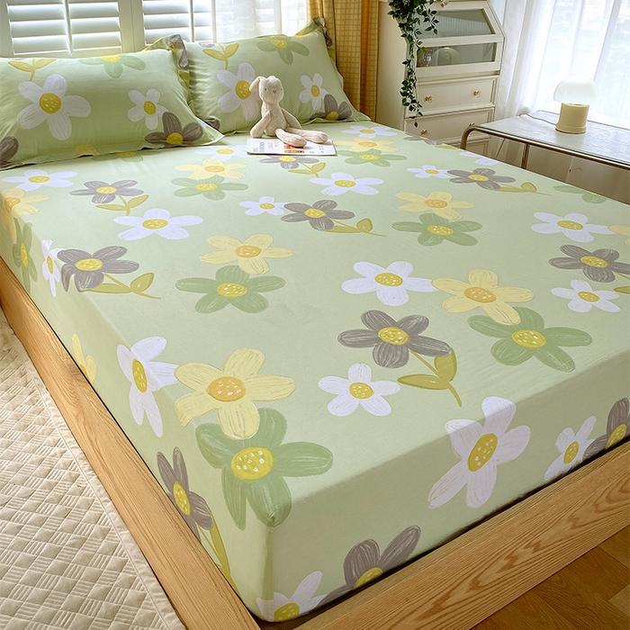 91家纺网 家纺一手货源 找家纺 金鑫汇家纺 2025新款13070全棉好卖花型套件系列-单床笠 五彩缤纷