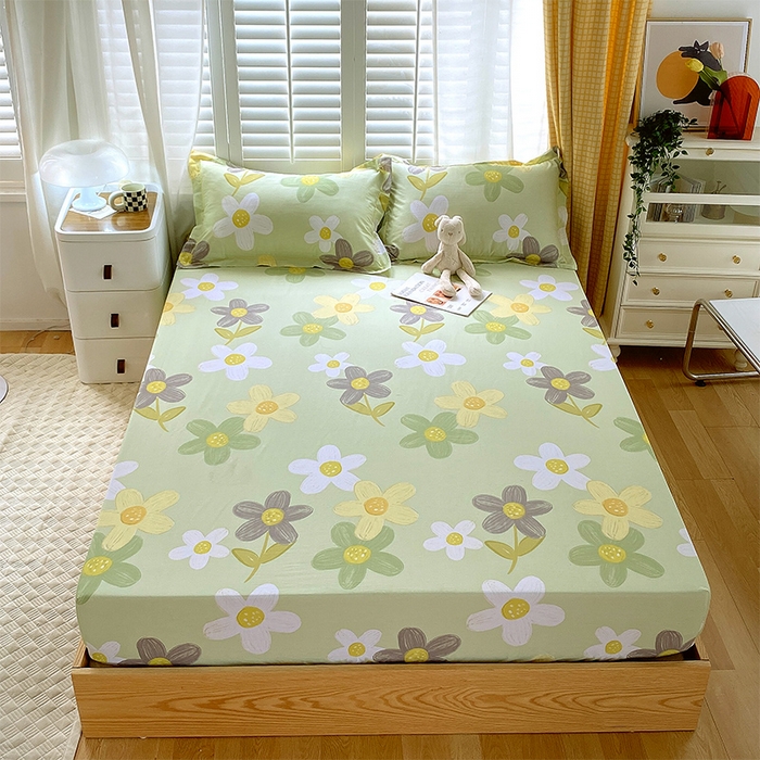 91家纺网 家纺一手货源 找家纺 金鑫汇家纺 2025新款13070全棉好卖花型套件系列-单床笠 五彩缤纷