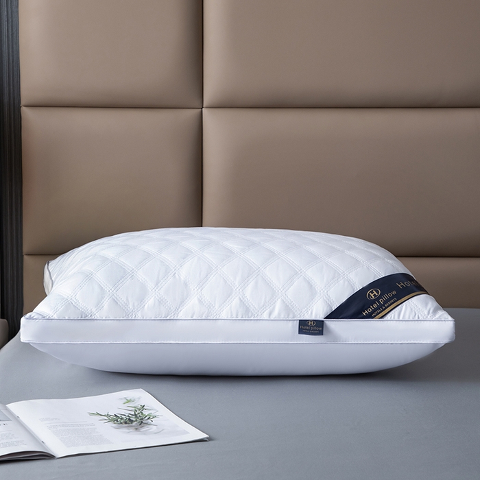 91家纺网 家纺一手货源 找家纺 雅晨枕芯 2025新款三格线亲肤羽丝棉酒店枕枕头枕芯 三线格立体枕-白色 48x74cm低枕/只 700g