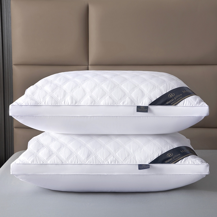 91家纺网 家纺一手货源 找家纺 雅晨枕芯 2025新款三格线亲肤羽丝棉酒店枕枕头枕芯 三线格立体枕-白色 48x74cm低枕/只 700g