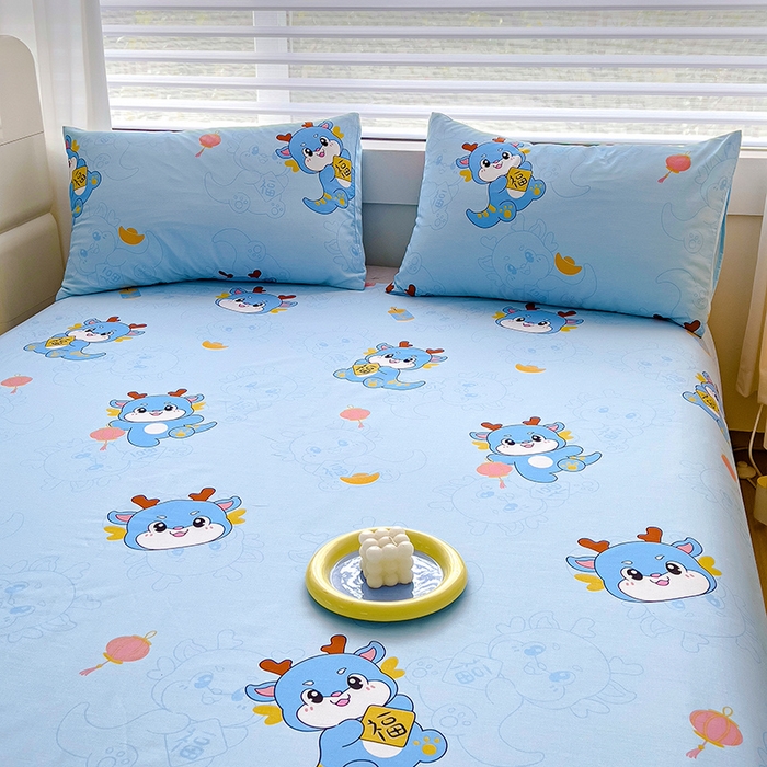 91家纺网 家纺一手货源 找家纺 金鑫汇家纺 2025新款13070全棉好卖花型套件系列-单床单（花型更好卖，面料更厚实，退货率低） 瑞龙送福